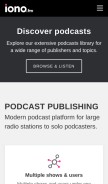 How iono.fm looks like on a mobile device such as an iPhone.