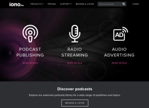 How iono.fm looks like on a tablet such as an iPad.