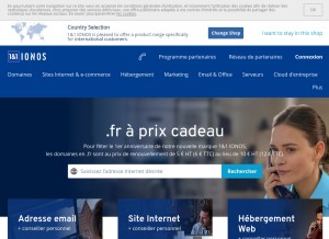 How ionos.fr looks like on a tablet such as an iPad.