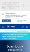 How ionos.it looks like on a mobile device such as an iPhone.