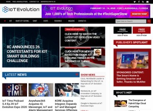 How iotevolutionworld.com looks like on a tablet such as an iPad.