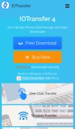 How iotransfer.net looks like on a mobile device such as an iPhone.