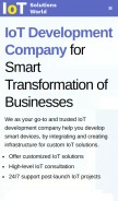 How iotsolutionsworld.com looks like on a mobile device such as an iPhone.