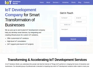 How iotsolutionsworld.com looks like on a tablet such as an iPad.
