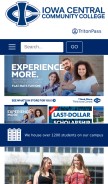 How iowacentral.edu looks like on a mobile device such as an iPhone.