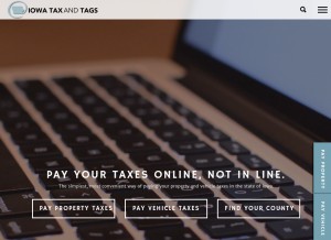 How iowataxandtags.org looks like on a tablet such as an iPad.