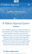 How ip-approval.com looks like on a mobile device such as an iPhone.