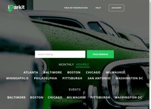 How iparkit.com looks like on a tablet such as an iPad.