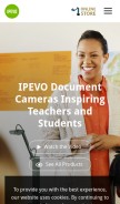How ipevo.com looks like on a mobile device such as an iPhone.