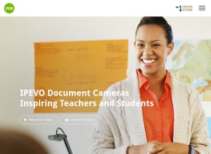 How ipevo.com looks like on a tablet such as an iPad.