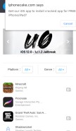 How iphonecake.com looks like on a mobile device such as an iPhone.