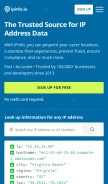 How ipinfo.io looks like on a mobile device such as an iPhone.