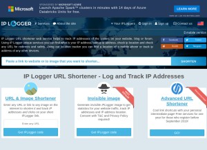 How iplogger.com looks like on a tablet such as an iPad.