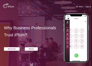 How iplum.com looks like on a tablet such as an iPad.