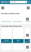How iprice.vn looks like on a mobile device such as an iPhone.