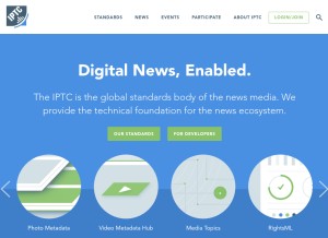 How iptc.org looks like on a tablet such as an iPad.
