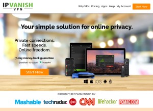 How ipvanish.com looks like on a tablet such as an iPad.