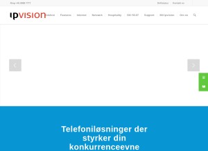 How ipvision.dk looks like on a tablet such as an iPad.