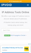 How ipvoid.com looks like on a mobile device such as an iPhone.