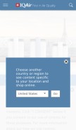 How iqair.com looks like on a mobile device such as an iPhone.