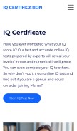 How iqcertificate.com looks like on a mobile device such as an iPhone.