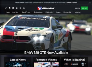 How iracing.com looks like on a tablet such as an iPad.