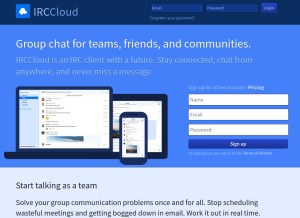 How irccloud.com looks like on a tablet such as an iPad.