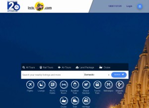 How irctctourism.com looks like on a tablet such as an iPad.