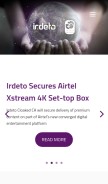 How irdeto.com looks like on a mobile device such as an iPhone.