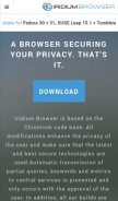How iridiumbrowser.de looks like on a mobile device such as an iPhone.