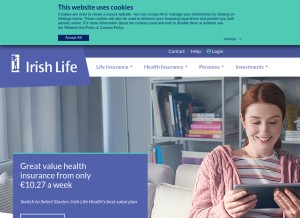 How irishlife.ie looks like on a tablet such as an iPad.