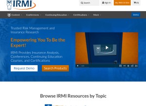 How irmi.com looks like on a tablet such as an iPad.