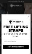 How ironbullstrength.com looks like on a mobile device such as an iPhone.