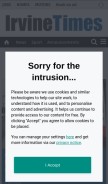 How irvinetimes.com looks like on a mobile device such as an iPhone.