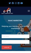 How isaacmarketinghelp.com looks like on a mobile device such as an iPhone.