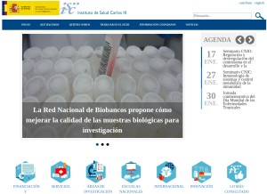 How isciii.es looks like on a tablet such as an iPad.