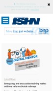 How ishn.com looks like on a mobile device such as an iPhone.