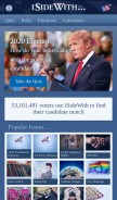 How isidewith.com looks like on a mobile device such as an iPhone.
