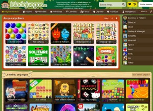 How isladejuegos.es looks like on a tablet such as an iPad.
