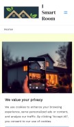 How ismartroom.com looks like on a mobile device such as an iPhone.