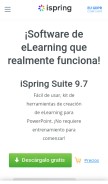How ispring.es looks like on a mobile device such as an iPhone.