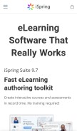 How ispringsolutions.com looks like on a mobile device such as an iPhone.