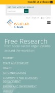 How issuelab.org looks like on a mobile device such as an iPhone.