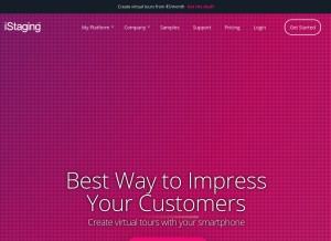 How istaging.com looks like on a tablet such as an iPad.