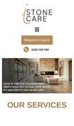 How istonecare.com.au looks like on a mobile device such as an iPhone.