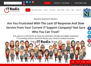 How it-radix.com looks like on a tablet such as an iPad.