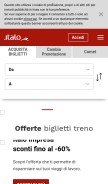 How italotreno.it looks like on a mobile device such as an iPhone.