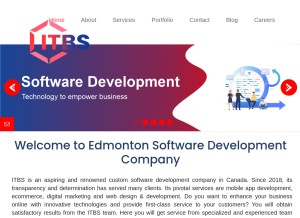 How itbs.ca looks like on a tablet such as an iPad.