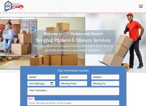How itcpackersmovers.in looks like on a tablet such as an iPad.