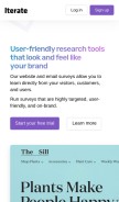 How iteratehq.com looks like on a mobile device such as an iPhone.